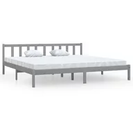Łóżka - vidaXL Rama łóżka szara lite drewno sosnowe 200 x 200 cm 810104 - miniaturka - grafika 1