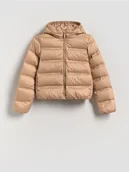 Kurtki i płaszcze dla dziewczynek - Reserved - Pikowana kurtka z puchem - beżowy - miniaturka - grafika 1