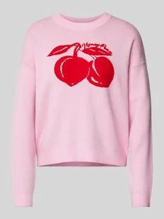 Sweter z dzianiny z nadrukiem z motywem model ‘CERA’ - Swetry damskie - miniaturka - grafika 1