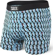 Majtki męskie - SAXX Bokserki męskie Ultra Boxer Brief Fly Blue Penguins r. S - miniaturka - grafika 1