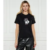 Koszulki i topy damskie - Karl Lagerfeld T-shirt IKON SKETCH CHOUPETTE | Regular Fit - miniaturka - grafika 1