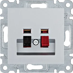 Hager Gniazdo głośnikowe pojedyncze Lumina - srebrny mat - Gniazdka elektryczne - miniaturka - grafika 1