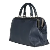 Walizki - Kuferek podróżny z włoskiej skóry naturalnej Torba lekarska - granat - miniaturka - grafika 1