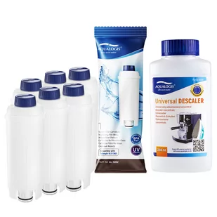 Zestaw Delonghi - AL-S002 6szt, Uniwersalny Odkamieniacz 250ml - Akcesoria i części do ekspresów do kawy - miniaturka - grafika 1