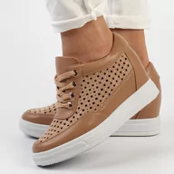 Sneakersy damskie - M.Daszyński Beżowe sneakersy damskie M.DASZYŃSKI SA143-15 - M.Daszyński - miniaturka - grafika 1