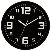 Zegary - Emako Okrągły plastikowy zegar ścienny czarny 30 cm B01HGT5PDE - miniaturka - grafika 1