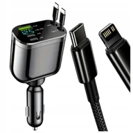 Ładowarki samochodowe - Oryginalna Ładowarka samochodowa M4 5in1 120W Super Charger Apple/TYP-C - miniaturka - grafika 1