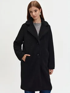 Czarny płaszcz boucle - Płaszcze damskie Czarny płaszcz boucle - Płaszcze damskie - miniaturka - grafika 1