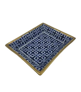 Talerzyk ceramiczny granatowy hamptons 2 - Tace i patery - miniaturka - grafika 1
