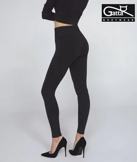 Legginsy - LEGGINSY GATTA SKINNY HOT HIGH WAIST (kolor black, rozmiar M) - grafika 1