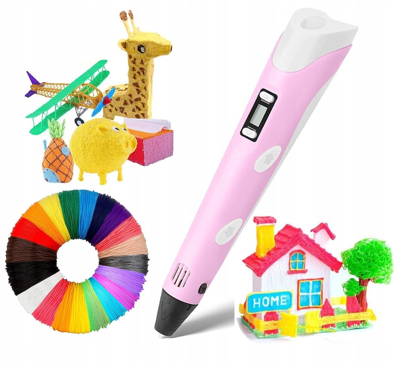 Zestaw Długopis 3D Dla Dzieci Drukarka 3 D Pen Wkłady Pla Aż 110 Metrów