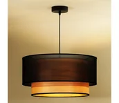 Lampy sufitowe - Duolla - Żyrandol na lince WOOD BOHO 1xE27/15W/230V śr. 45 cm czarny/beżowy - miniaturka - grafika 1