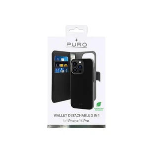 PURO Wallet Detachable - Etui 2w1 iPhone 14 Pro (czarny) - Etui i futerały do telefonów - miniaturka - grafika 3