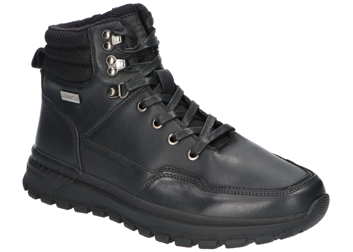 AMERICAN CLUB CY199 SOLIDNE STYLOWE TRZEWIKI BUTY ZIMOWE SKÓRZANE MĘSKIE CZARNE BK 41