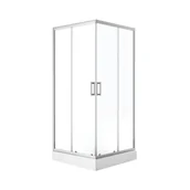 Kabiny prysznicowe - Laveo Desna Kabina prysznicowa kwadratowa 90x90x201 cm z brodzikiem drzwi rozsuwane JKDD096K - miniaturka - grafika 1