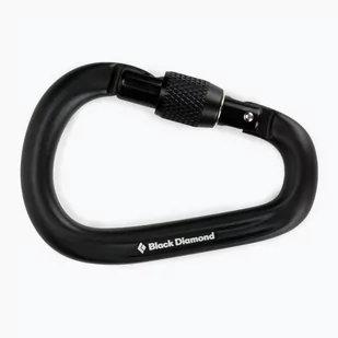 Black Diamond Pearlock Screwgate Carabiner, black 2021 Karabinki zakręcane BD3811340002ALL1 - Sprzęt wspinaczkowy - miniaturka - grafika 1