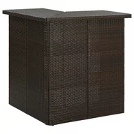 Ławy i stoliki kawowe - vidaXL Narożny stolik barowy, brązowy, 100x50x105 cm, rattan PE vidaXL - miniaturka - grafika 1