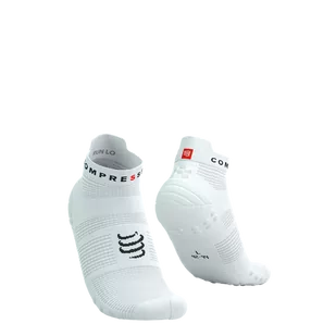 COMPRESSPORT Skarpetki do biegania krótkie ProRacing Socks V4 white/black - Skarpetki sportowe męskie - miniaturka - grafika 1