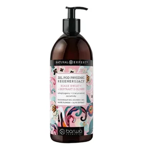 Natural Expert regenerujący żel pod prysznic Białe kwiaty + ekstrakt z oliwki 480ml - Kosmetyki do kąpieli - miniaturka - grafika 1