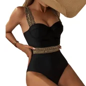 Stroje kąpielowe - JEDNOCZĘŚCIOWY STRÓJ KĄPIELOWY DAMSKI KOSTIUM WYSZCZUPLAJĄCY PUSH UP M - miniaturka - grafika 1