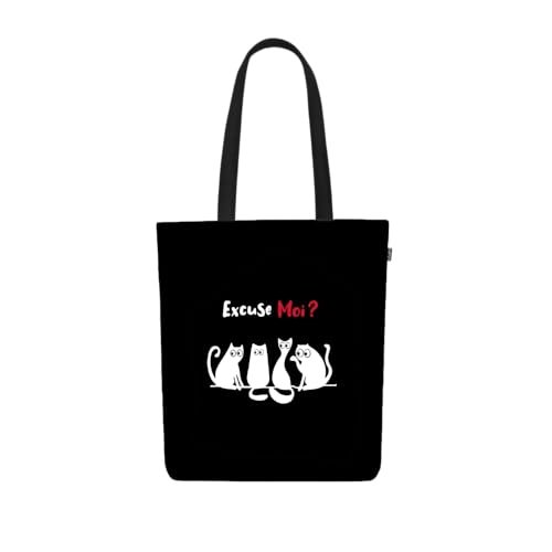 Ecoright Shopping Bag, bawełniana torba z tkaniny, drukowana na zamek, torba Robust Carry z uchwytem, torba materiałowa dla kobiet, użyteczność, Łapy Off-paws Off, Taille unique, Użyteczność