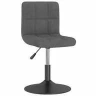 Krzesła - shumee shumee Obrotowe krzesło stołowe ciemnoszare obite aksamitem - miniaturka - grafika 1