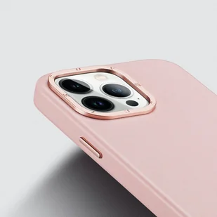 Dux Ducis Grit skórzane etui do iPhone 14 Pro elegancki pokrowiec ze sztucznej skóry (kompatybilne z MagSafe) różowy - Etui i futerały do telefonów - miniaturka - grafika 8