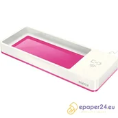 Przyborniki na biurko - PRZYBORNIK NA BIURKO Z ŁADOWARKĄ LEITZ WOW, RÓŻOWY - miniaturka - grafika 1