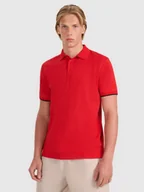Koszulki męskie - 4F Koszulka polo regular męska - czerwona M - miniaturka - grafika 1