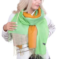 Apaszki i szaliki damskie - Szalik Damski Floral Breeze Zielono-Pomarańczowy - miniaturka - grafika 1