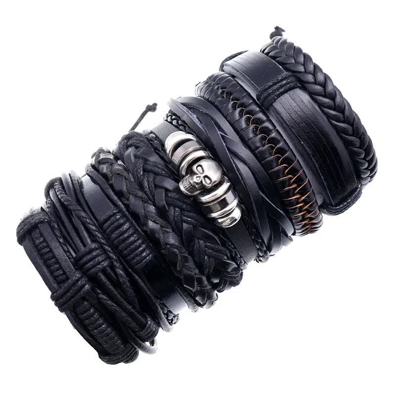 Bransoletka Boho Black - Skull, Zestaw 10 Bransoletek
