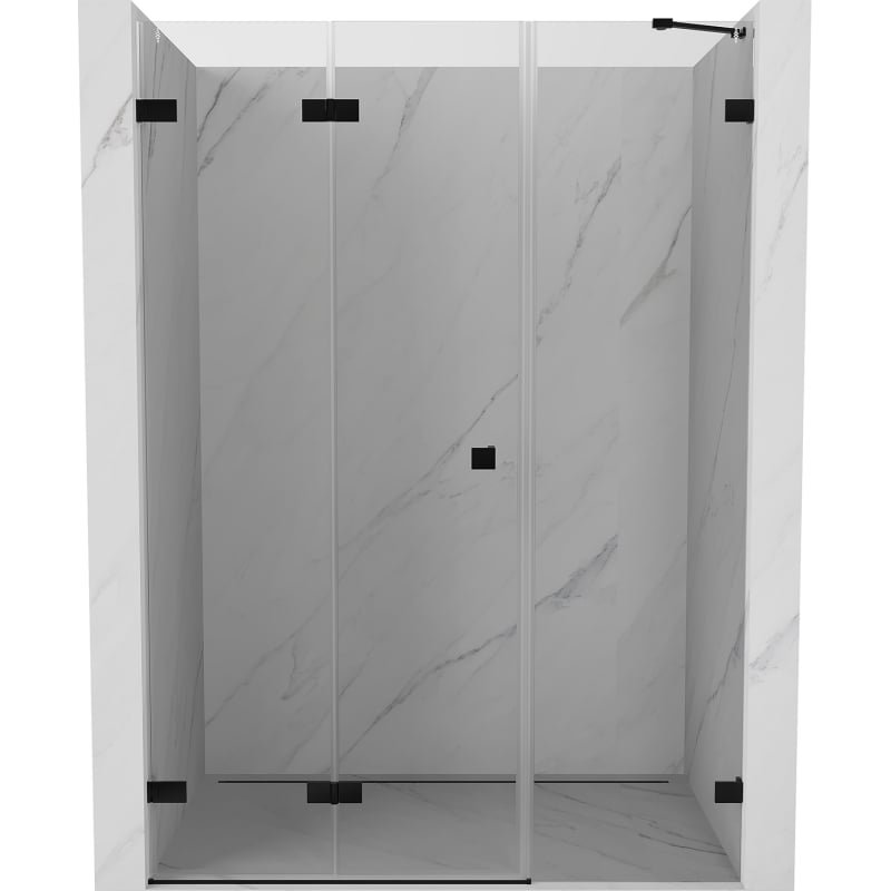 Mexen Lunar-F drzwi prysznicowe składane lewe 135 cm, transparent, czarne - 836S-135-050-70-00-L