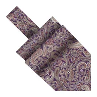 Krawaty i muchy męskie - Fular bawełniany fioletowy w różowe paisley EM 30 - EM Men's Accessories - miniaturka - grafika 1