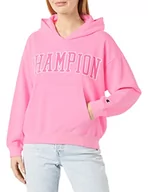 Bluzy damskie - Champion Damska bluza z kapturem Rochester 1919 C-Campus, różowa bawełna Candy (Ccpf), L, Różowa bawełna Candy (Ccpf), L - miniaturka - grafika 1