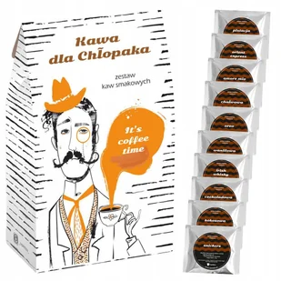 PREZENT UPOMINEK NA DZIEŃ CHŁOPAKA - ZESTAW MIX 10 KAW SMAKOWYCH PREMIUM - DLA FACETA MĘŻCZYZNY TATY BRATA KOLEGI WUJKA TEŚCIA - Zestawy upominkowe - miniaturka - grafika 1