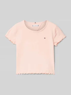 T-shirt z falistym dołem model ‘ESSENTIAL’ - Koszulki dla dziewczynek - miniaturka - grafika 1