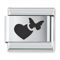 Charmsy - Murrano ITALIAN CHARMS Symbole Miłosne Serce Motyl IH-136 - miniaturka - grafika 1