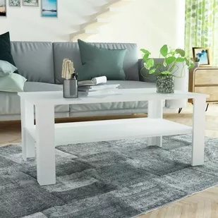 vidaXL Stolik kawowy, 100x59x42 cm, płyta wiórowa, biały - Ławy i stoliki kawowe - miniaturka - grafika 1