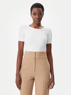 Koszulki i topy damskie - Tommy Hilfiger T-Shirt WW0WW37866 Écru Slim Fit - miniaturka - grafika 1