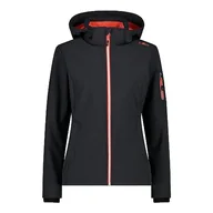 Kurtki damskie - CMP damska kurtka Softshell z odpinanym kapturem, Antracyt i mak, 46 - miniaturka - grafika 1