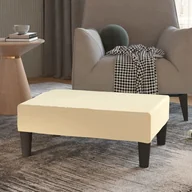 Pufy i podnóżki - shumee shumee Podnóżek kolor kremowy 78x56x32 cm sztuczna skóra - miniaturka - grafika 1
