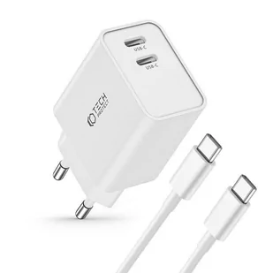 Ładowarka Sieciowa 2x USB-C PD 35W + Kabel USB-C - USB-C biała - Ładowarki do telefonów - miniaturka - grafika 2