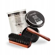 Środki do obuwia i ubrań - Czarna Pasta do Butów Shoe Wax ze Szczotkami Chusteczki Coccine Zestaw 4w1 - miniaturka - grafika 1