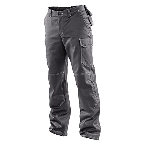 KÜBLER Workwear KÜBLER ORGANIQ spodnie robocze antracytowe, rozmiar 62, męskie spodnie robocze z bawełny, spodnie robocze z kieszeniami ochronnymi na kolana zgodnie z normą EN 14404, wygodne spodnie