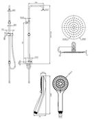 Zestawy prysznicowe - Omnires Calgary Zestaw prysznicowy ścienny z deszczownicą chrom SYSCALGARYCR - odbiór osobisty: Kraków, Świebodzin - miniaturka - grafika 1
