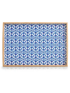 Zeller Taca "Marokko" w kolorze niebiesko-jasnobrązowym - 44 x 5,5 x 30 cm - Tace i patery - miniaturka - grafika 1