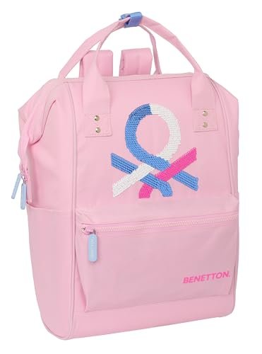 BENETTON PINK Plecak młodzieżowy z uchwytami na laptopa do 13
