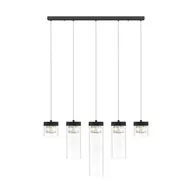 Lampy sufitowe - Zuma Line Szklana LAMPA wisząca GEM P0389-05E-P7AC glamour OPRAWA kaskada ZWIS na listwie czarny przezroczysty P0389-05E-P7AC - miniaturka - grafika 1