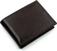 Portfele - Solier Elegancki brązowy skórzany męski portfel SOLIER - miniaturka - grafika 1