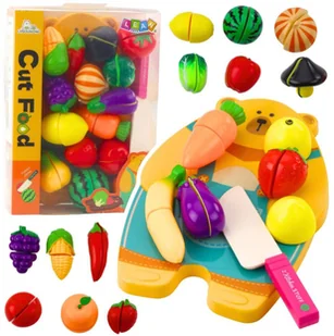 Zestaw Do Krojenia Owoce Warzywa Deska Nóż Akcesoria Edukacyjne Dla Dzieci LEAN Toys - Zabawki AGD - miniaturka - grafika 1